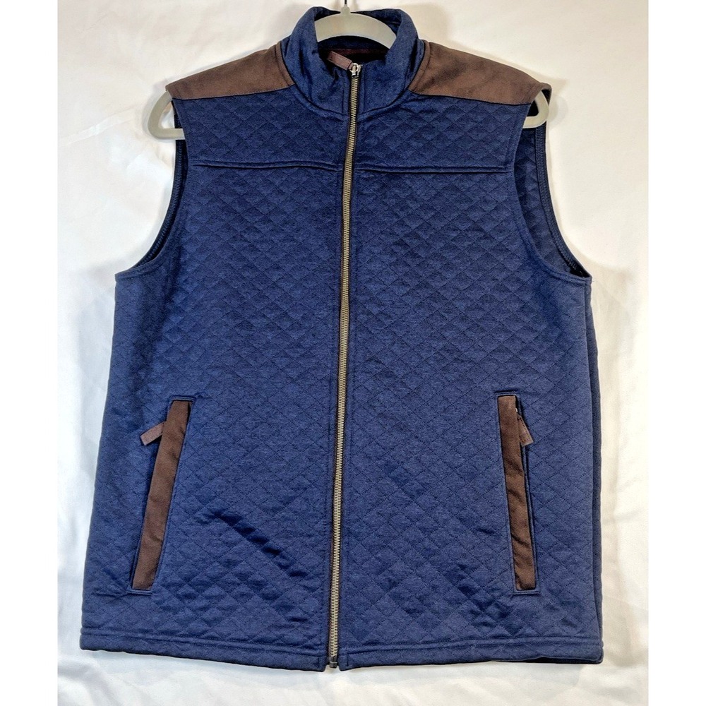Cremieux Classic Mens Vest Small Full Zip Suede Trim Excellent Condition Preppy